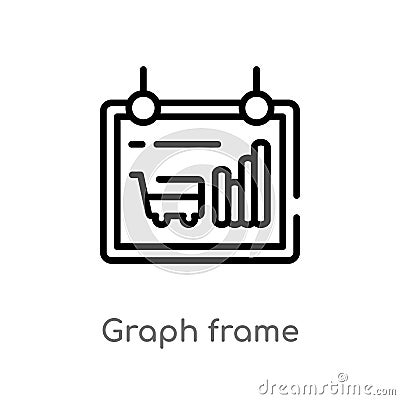outline graph frame vector icon. isolated black simple line element illustration from commerce concept. editable vector stroke Vector Illustration