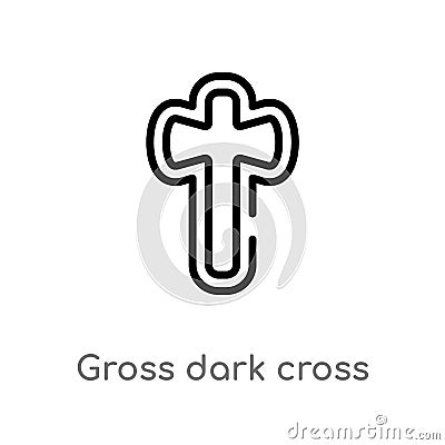 outline gross dark cross vector icon. isolated black simple line element illustration from signs concept. editable vector stroke Vector Illustration