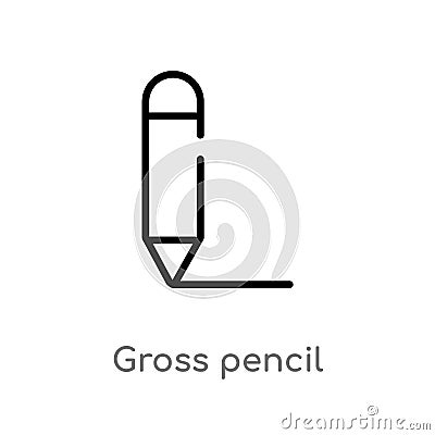 outline gross pencil vector icon. isolated black simple line element illustration from user interface concept. editable vector Vector Illustration