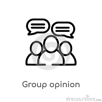 outline group opinion vector icon. isolated black simple line element illustration from general-1 concept. editable vector stroke Vector Illustration