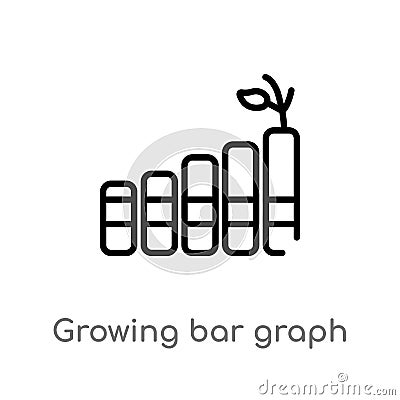 outline growing bar graph vector icon. isolated black simple line element illustration from business concept. editable vector Cartoon Illustration