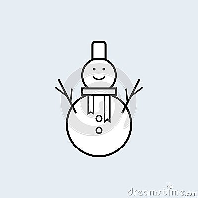 Outline happy snowman icon. Vector illustration design Vector Illustration