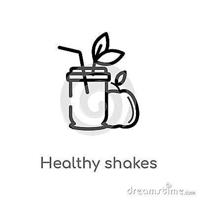 outline healthy shakes vector icon. isolated black simple line element illustration from food concept. editable vector stroke Vector Illustration