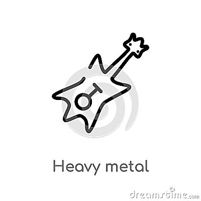 outline heavy metal vector icon. isolated black simple line element illustration from music concept. editable vector stroke heavy Vector Illustration