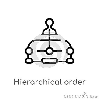outline hierarchical order vector icon. isolated black simple line element illustration from business concept. editable vector Cartoon Illustration