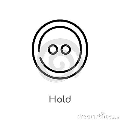 outline hold vector icon. isolated black simple line element illustration from cursor concept. editable vector stroke hold icon on Vector Illustration