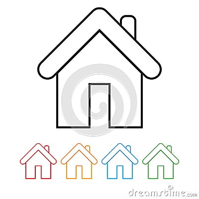 Outline Home Icon isolated on grey background. House pictogram. Line Homepage symbol for your web site design, logo, app Vector Illustration