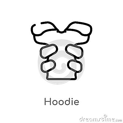 outline hoodie vector icon. isolated black simple line element illustration from american football concept. editable vector stroke Vector Illustration