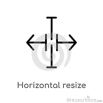 outline horizontal resize vector icon. isolated black simple line element illustration from arrows concept. editable vector stroke Vector Illustration