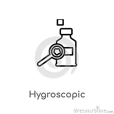 outline hygroscopic vector icon. isolated black simple line element illustration from cleaning concept. editable vector stroke Vector Illustration
