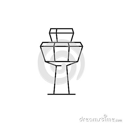 Outline icon - Airport Tower Vector Illustration