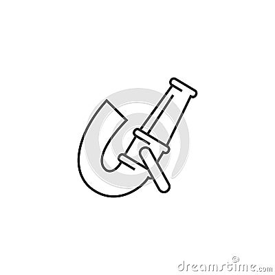 Outline icon - Fireman water hose Vector Illustration