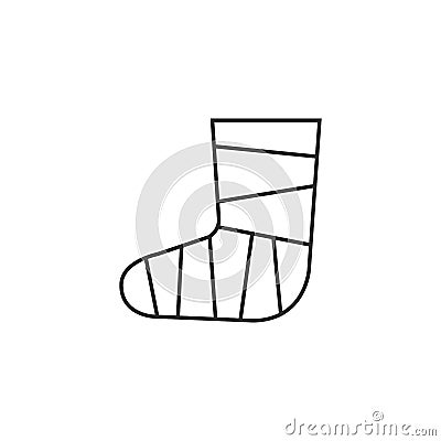 Outline icon - Injured foot Vector Illustration