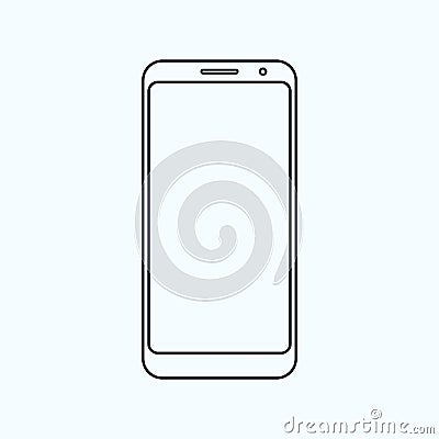 Outline icon of a modern mobile phone Vector Illustration