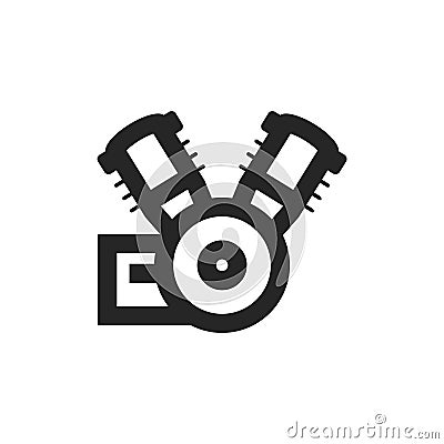 Outline Icon - Motorccycle machine Vector Illustration