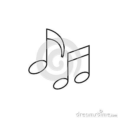 Outline icon - Music notes Vector Illustration