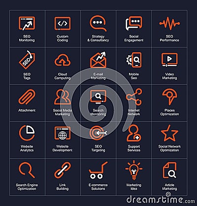 Outline icon set Vector Illustration