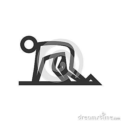 Outline Icon - Starting runner Vector Illustration