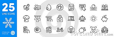 Outline icons set. Bed bugs, Search employee and Bitcoin icons. For website app. Vector Vector Illustration