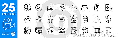 Outline icons set. Online voting, Journey and Startup icons. For website app. Vector Vector Illustration