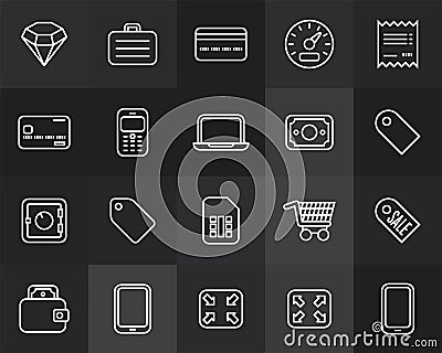 Outline icons thin flat design, modern line stroke Vector Illustration