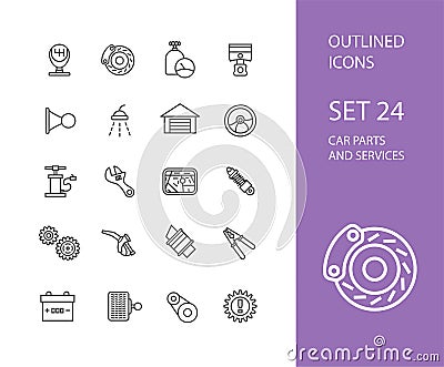 Outline icons thin flat design, modern line stroke Vector Illustration