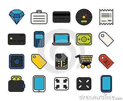 Outline icons thin flat design, modern line stroke Vector Illustration