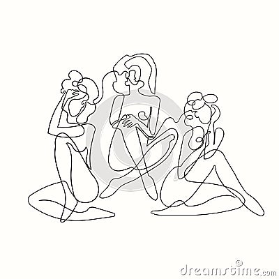 Outline illustration of women body Vector Illustration