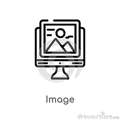 outline image vector icon. isolated black simple line element illustration from search engine optimization concept. editable Vector Illustration