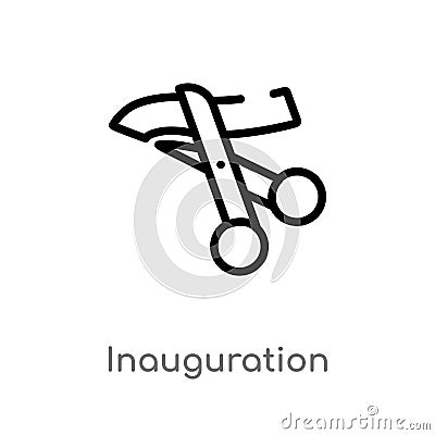 outline inauguration vector icon. isolated black simple line element illustration from general-1 concept. editable vector stroke Vector Illustration