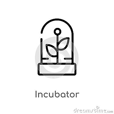 outline incubator vector icon. isolated black simple line element illustration from future technology concept. editable vector Vector Illustration