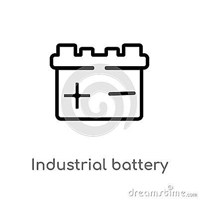 outline industrial battery vector icon. isolated black simple line element illustration from industry concept. editable vector Vector Illustration