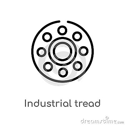 outline industrial tread vector icon. isolated black simple line element illustration from industry concept. editable vector Vector Illustration