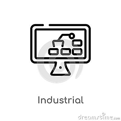 outline industrial vector icon. isolated black simple line element illustration from computer concept. editable vector stroke Vector Illustration