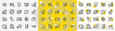 Outline Inspect, Businessman run and Delivery line icons. For web app. Vector Vector Illustration