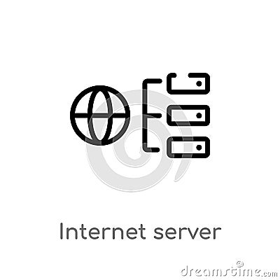 outline internet server vector icon. isolated black simple line element illustration from computer concept. editable vector stroke Vector Illustration