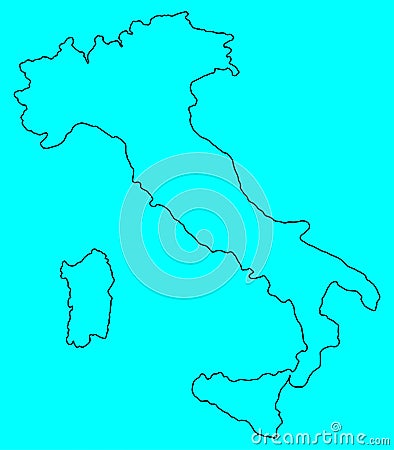 Outline Italy map silhouette vector Vector Illustration