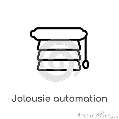 outline jalousie automation vector icon. isolated black simple line element illustration from smart home concept. editable vector Vector Illustration