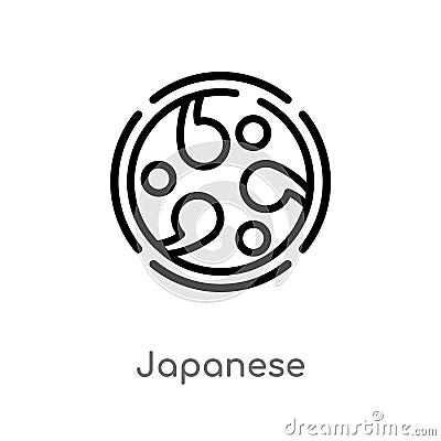 outline japanese vector icon. isolated black simple line element illustration from signs concept. editable vector stroke japanese Vector Illustration