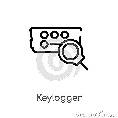 outline keylogger vector icon. isolated black simple line element illustration from cyber concept. editable vector stroke Vector Illustration