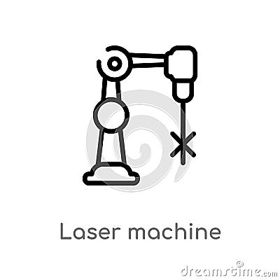 outline laser machine vector icon. isolated black simple line element illustration from electronic devices concept. editable Vector Illustration