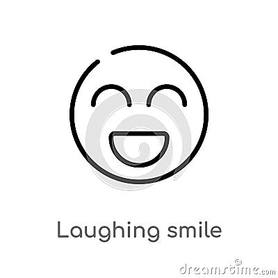 outline laughing smile vector icon. isolated black simple line element illustration from user concept. editable vector stroke Vector Illustration