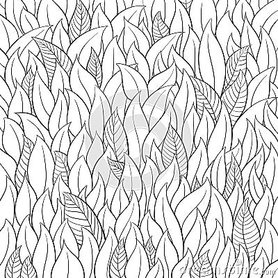 Outline leaf background Vector Illustration