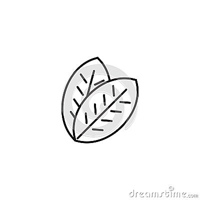 Outline leaf icon illustration isolated vector sign symbol Vector Illustration