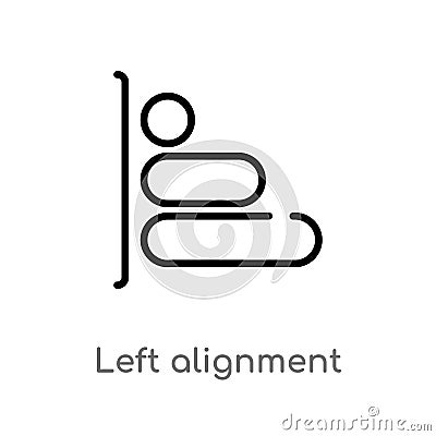 outline left alignment vector icon. isolated black simple line element illustration from geometric figure concept. editable vector Vector Illustration