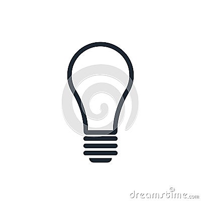 Outline light bulb icon Vector Illustration