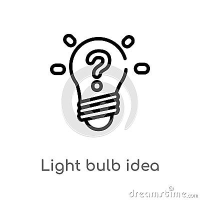outline light bulb idea vector icon. isolated black simple line element illustration from technology concept. editable vector Vector Illustration