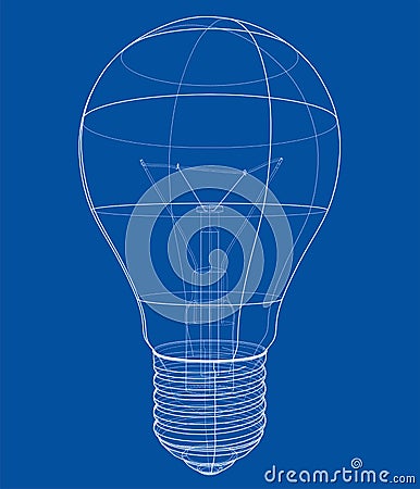 Outline light bulb. Vector Vector Illustration