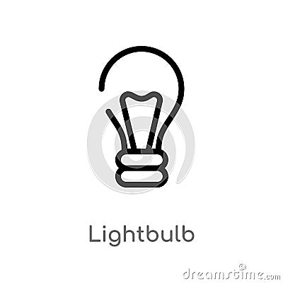 outline lightbulb vector icon. isolated black simple line element illustration from smart house concept. editable vector stroke Vector Illustration