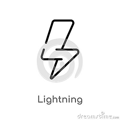 outline lightning vector icon. isolated black simple line element illustration from user interface concept. editable vector stroke Vector Illustration
